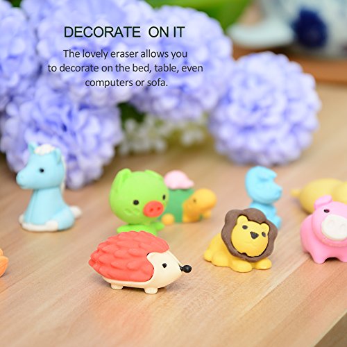 Acekid Animal Erasers for Kids, 30pcs Japanese Pencil Erasers Set, Cute Mini Puzzle Eraser Toys for Novelty Party and School Supplies