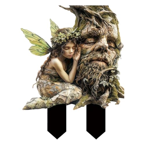 Estatua Decorativa para jardín de con Forma de Tronco de, Resistente a la Intemperie, decoración acrílica 2D Duradera, Estatua fácil de Llevar para Jardines de, macetas de Flores al