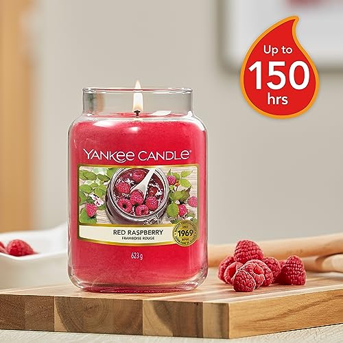 Yankee-Candle-Red-Raspberry-Scented-Classic-22oz-Large-Jar-Single-Wick-Candle-Over-110-Hours-of-Burn-Time Yankee Candle Red Raspberry Scented Classic 22oz Large Jar Single Wick Candle Over 110 Hours of Burn Time
