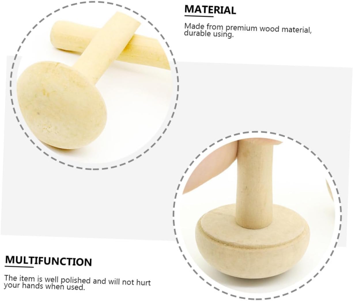 Hohopeti 5pcs Printmaking Tool Set Ink Pad Wooden Mushroom Roller for DIY Art Craft