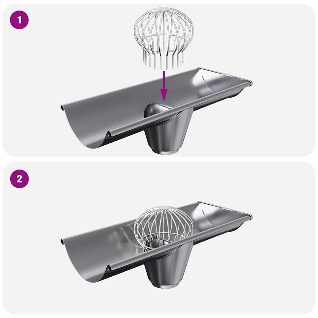 8 protectores de hojas de canalón de acero inoxidable de 160 mm, resistentes a la intemperie y a la corrosión, para canalones y bajantes, ideal para cobertizos, garajes, cobertizos y cobertizos