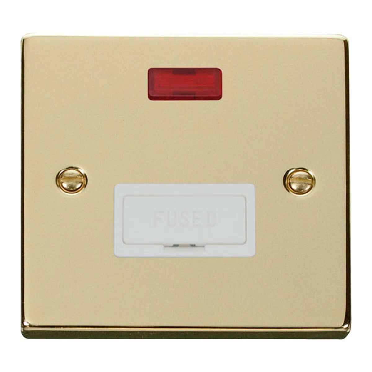 Click Polished Brass 13A Fused Connection Unit With Neon