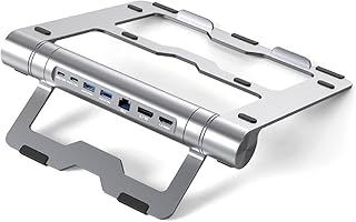 Aluminum Alloy Type C Docking Station 7 in 1 HUB USB3.1 10Gbps Data Transfer HDMI4K Ethernet PD100W Laptop Stand Holder USB 3.1 Docking Station
