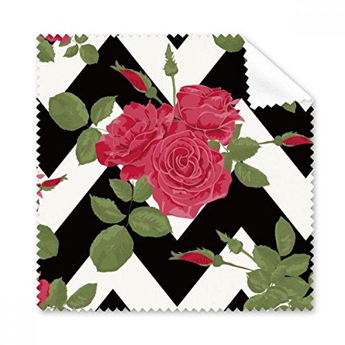 Chiffon de nettoyage pour lunettes motif rose rouge essuie-écran 5pcs