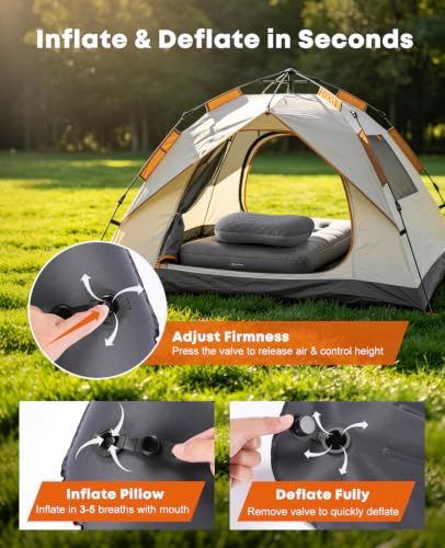 Trakiom Inflatable Camping Pillow with Carabiner, Air Travel Pillow - image 5