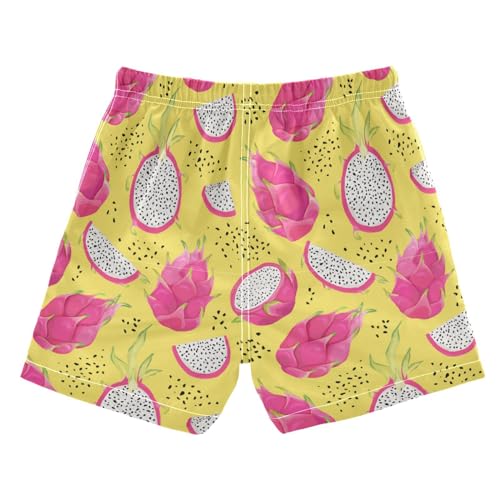 Dragon Fruits Boys Swim Trunks Summer Drawstring Toddler Watercolor Swim Board Shorts Boys Bathing Suit Beach Vacation 4 Multi2
