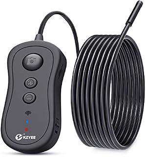 Wireless Endoscope, KZYEE 5.5mm 2.0MP 1080P HD Zoom WiFi Borescope, 2200mAh Semi-Rigid Snake