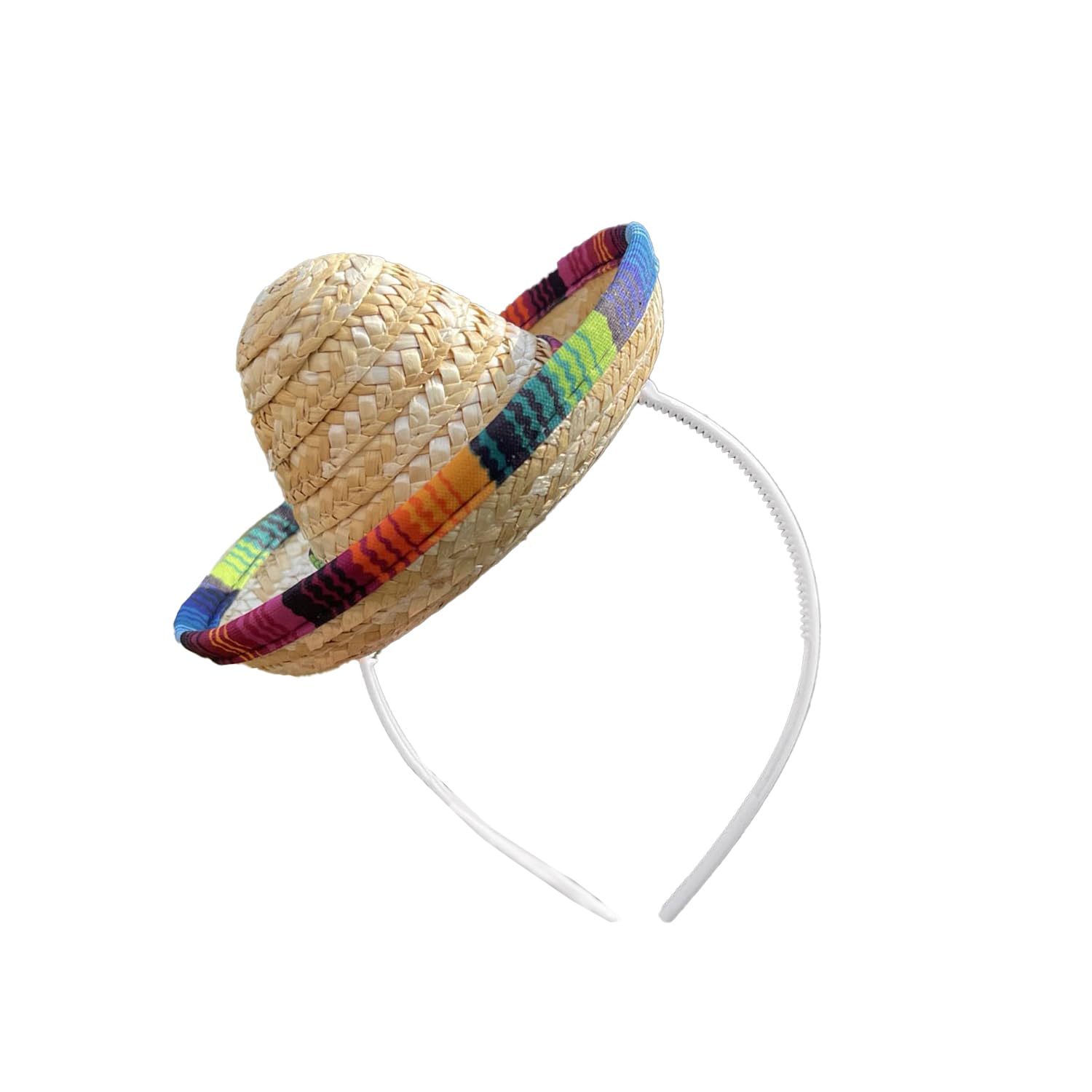 JUFYVO Mexican Hawaiian Blend Mini Sombrero Top Hat Headband - Unisex Adult, Multicolour, Small, Cultural, Mardi Gras, Halloween, Themed Events