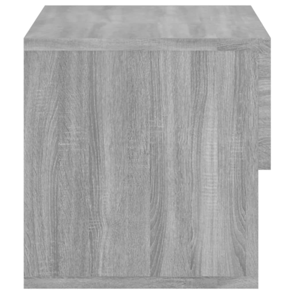 Mesa de noche de pared flotante gris de madera de ingeniería, armario de almacenamiento colgante para libros y baratijas, diseño de pared, ahorro de espacio para dormitorio