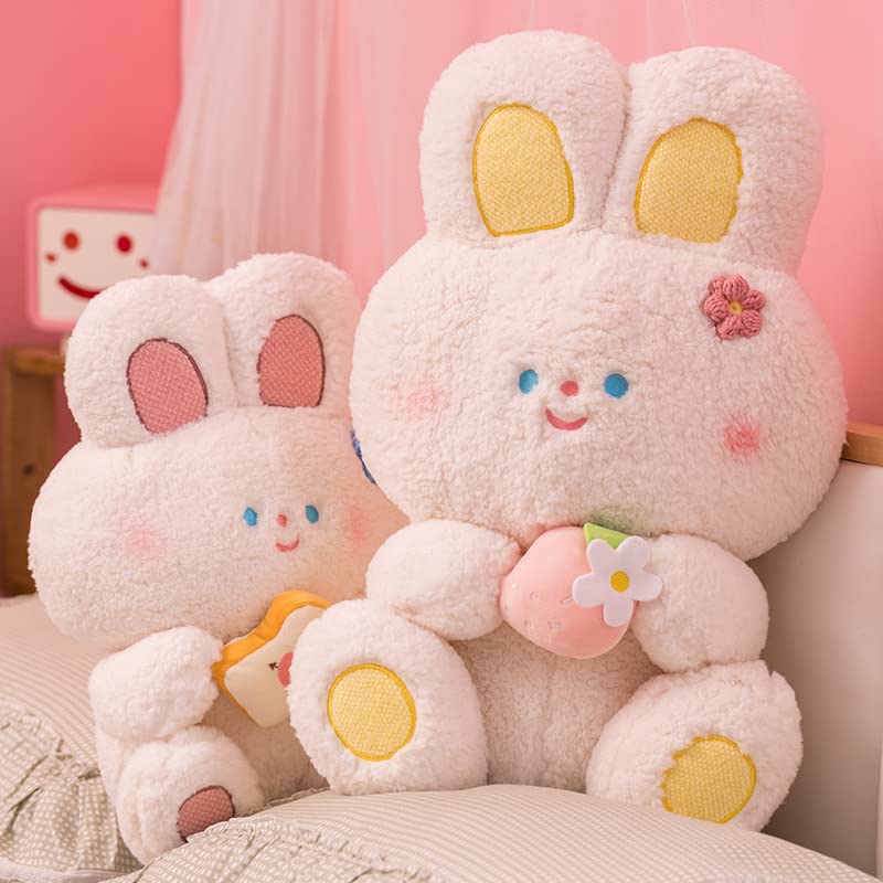Simpatico Coniglio Peluche Giocattolo Kawaii Morbido Coniglietto Coniglio Cuscino Peluche Animale Bambola Giocattolo per Ragazze/Coppie Regalo di Compleanno 55 cm Pane