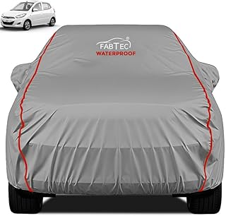 FABTEC Waterproof Premium Car Cover for Hyundai i10 Old Super Waterproof Car Body Cover Heavy Duty Durable PEVA Grey with ...