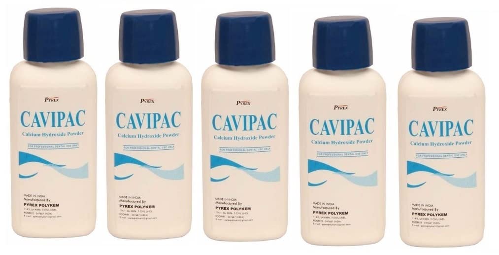 Pyrax Polymars Calcium Hydroxide Powder 15 gms Set of 5 Bottles For Dental Professionals