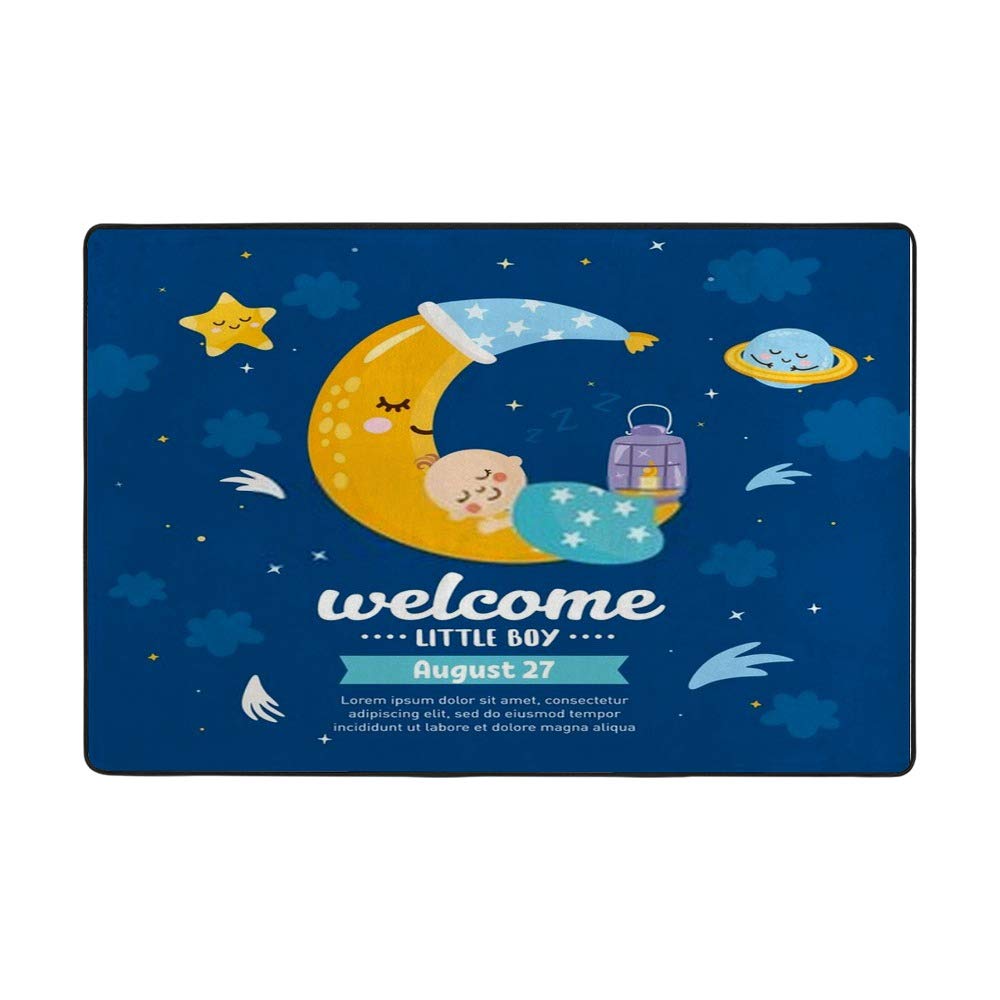 Tapis enfant lune et garçon grand format pour créer un coin jeu dans le salon