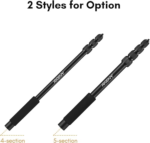 Miniatura 8 de Andoer Brazo de brazo de brazo de micrófono de mano, brazo de micrófono extensible de 5 secciones, poste de pluma de aleación de aluminio para