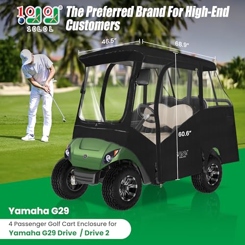 Bâche étanche 600D pour golfette Yamaha avec vitre de feux arrière