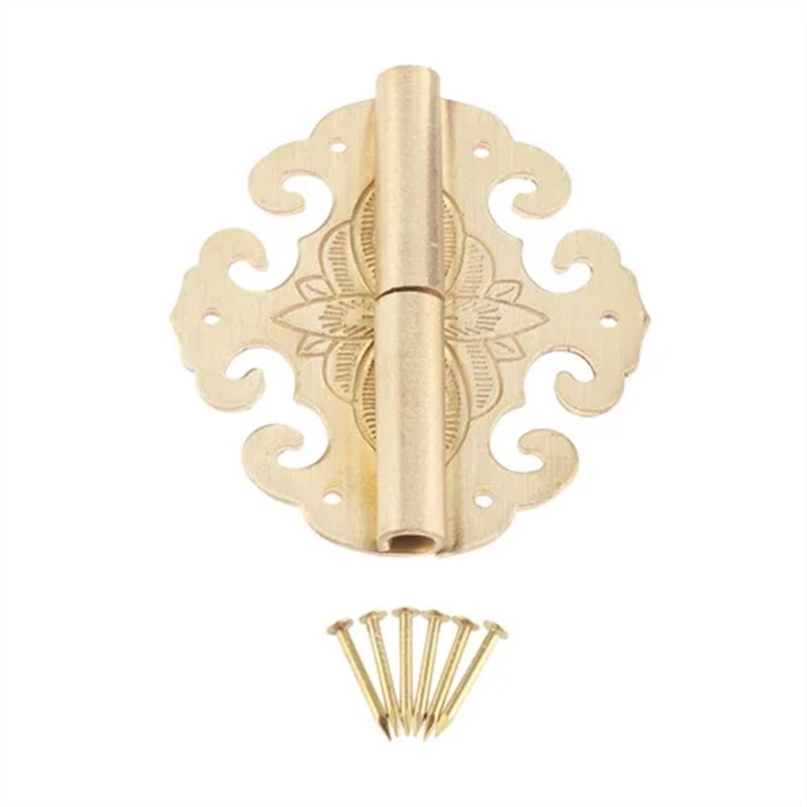 Scharniere aus Messing, Fledermaus-Blume, Dekoration, Wolkenscharniere, Holz, Geschenk-Schmuckschatulle, Scharnierbeschläge für Möbel-Hardware, 6 Stück, Schrauben, 60 x 55 mm (rechtes Messing