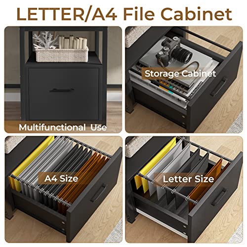 Sedeta 98" 2 Person Office Desk, Computer Desk With Letter/A4 File Drawer, Power Strip With Usb, Long Desk For Home Office With Storage, Printer Shelf, Monitor Stand, Black #TOP4