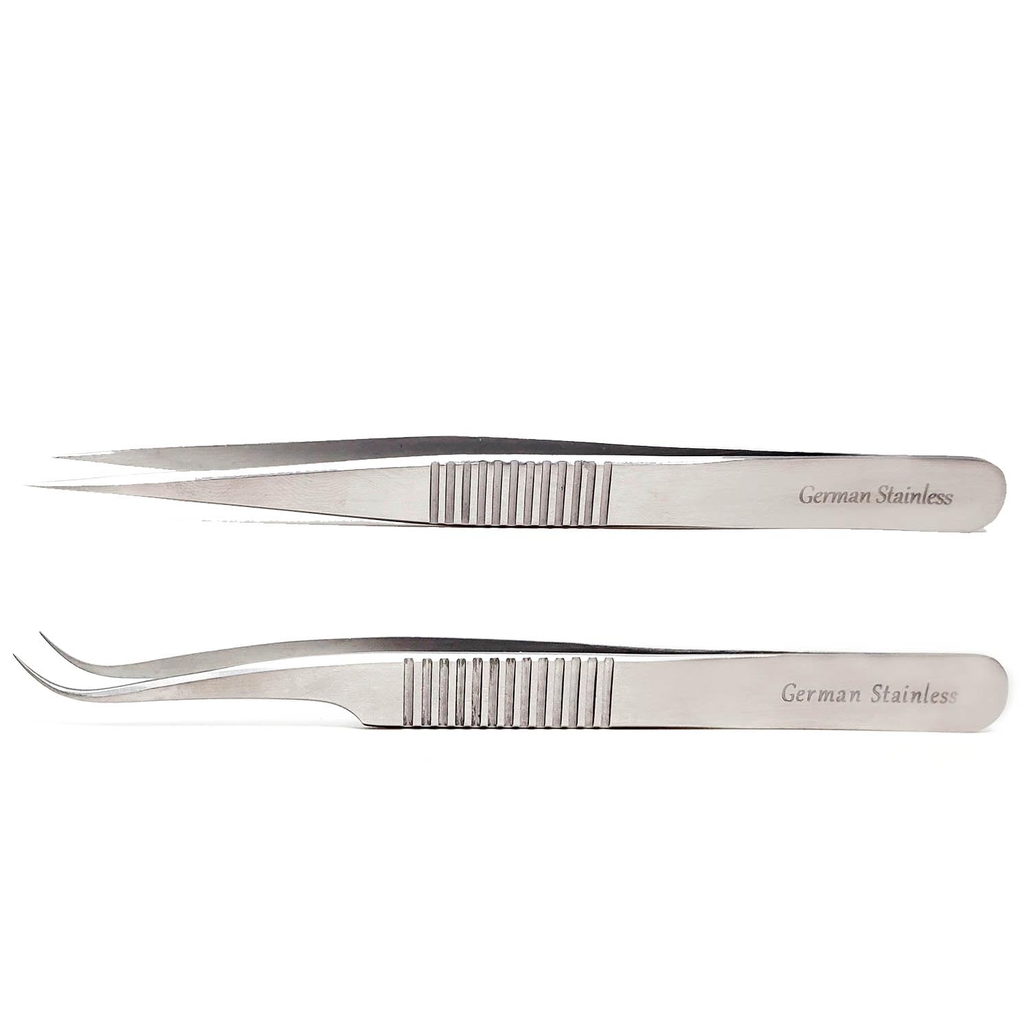 A2Z Scilab 2pc Best Electronic Industrial Tweezers Curved & Straight Tip Precision Fine Point Stainless Steel Tweezer Forceps - Phone, Motherboard, Electronics Repair Hand Tools Sets