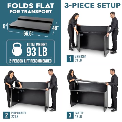 Image of GoBar Elite Heavy-Duty Portable Bar Table - White or Black
