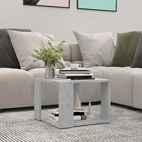 ZQQLVOO Table basse minimaliste en bois de chêne pour salon moderne 40 x 40 x 30 cm Gris béton