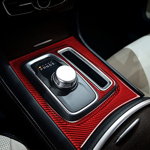 Image of Car Gear Shift Panel Cover Decals for 2015-2023 Chrysler 300 / 300C / 300S / Limited /Touring Accessories Carbon Fiber Stickers