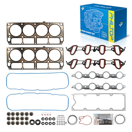 Image of PHILTOP HS26191PT-1 Head Gasket Set Fit for Chevrolet Silverado 1500 Tahoe /GMC Sierra 1500 Yukon 2002-2011, Suburban Express 2500 Avalanche Savana, for 4.8L 5.3L Engine Cylinder Head Gasket Kit