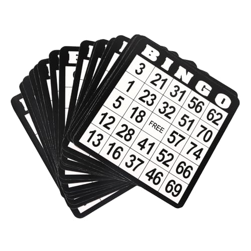 GSE Games & Sports Expert 18-Pack Bingo Game Cards with Easy Read Numbers, Reusable Paper Bingo Sheets for Family/Friend Parties