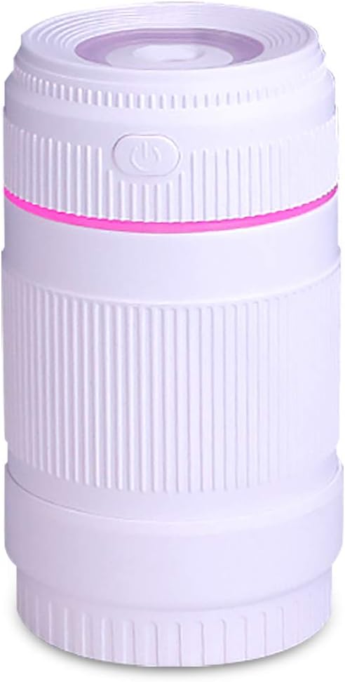 OBSTARO Car Humidifier, USB Car Aroma Essential Oil Diffuser Ultrasonic Air Refresher Portable Mini Cool Mist Purifier with 7 Colorful Led Lights,for Vehicle, Office, Travel,Home. (White)
