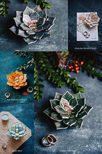 Succulent Jewelry Dish | Ceremony Decor | Wedding Ring Holder | Engagement Ring Dish | Wedding Ring Dish | Valentine's Day Gift For Her | Girlfriend Gift | Purple Pearl #TOP5