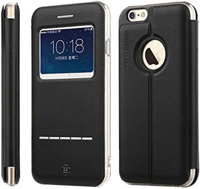 Creaker Original Brand TOTU Touch Series Stand [Scratch Resistant]PU Leather Case Cover with View Window Design[shock absorbing] for Apple iPhone 6 Plus / iPhone 6S Plus