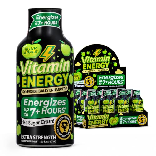 Vitamin Energy Sour Apple Extra Strength Energy Shot, 12 Pack