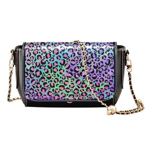 Sac bandoulière holographique léopard à sangle réglable