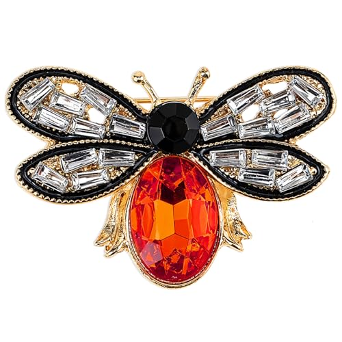 Image of Bee Brooch Pin, Honey Bee Rhinestone Pins Vintage Crystal Insect Themed Lapel Pins Stylish Accessories for Women Men Party Dating Daily