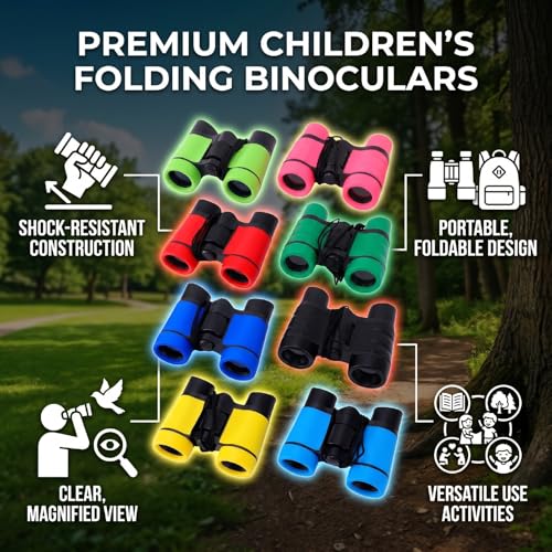 Tangxi 8 Pack Binoculares para Niños 4x30 Resistentes miniatura 3