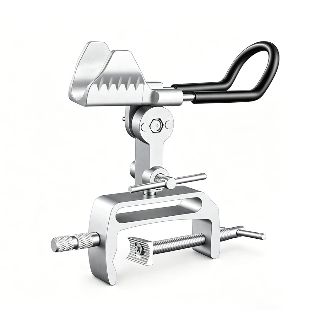 DONGKER Fishing Rod Holder, Aluminum Alloy Fishing Pole Stand with 360 Degree Adjustable Head and Anti-Slip Clamp for Saltwater Shore Fishings