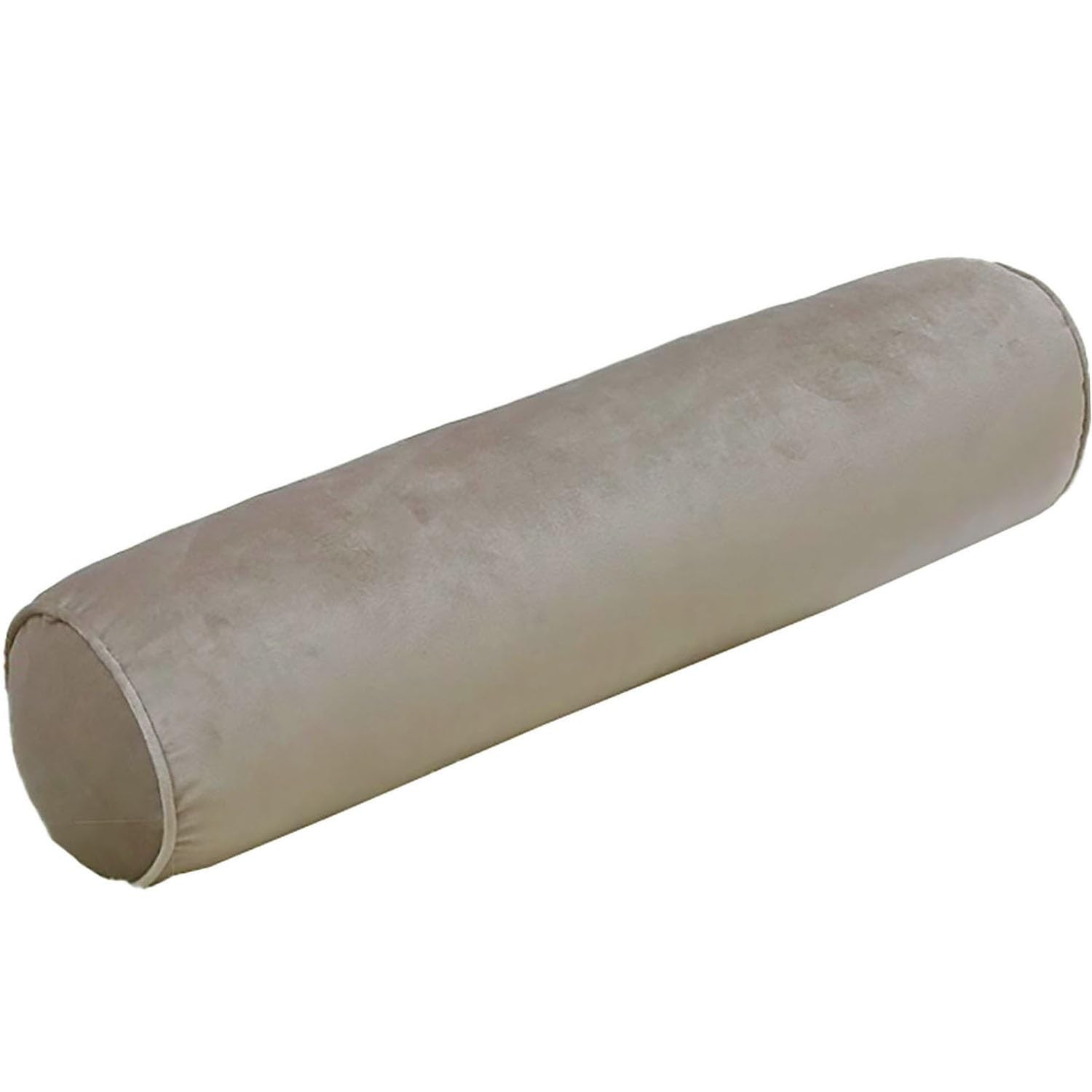 JORTUIO Long Cylinder Bolster Pillow Round Cervical Neck Roll Pillow Cylindrical Pillow Cushion with Removable Washable Velvet Cover for Head, Neck, Back and Legs Support(Champagne,15x60cm/6x23.6in)