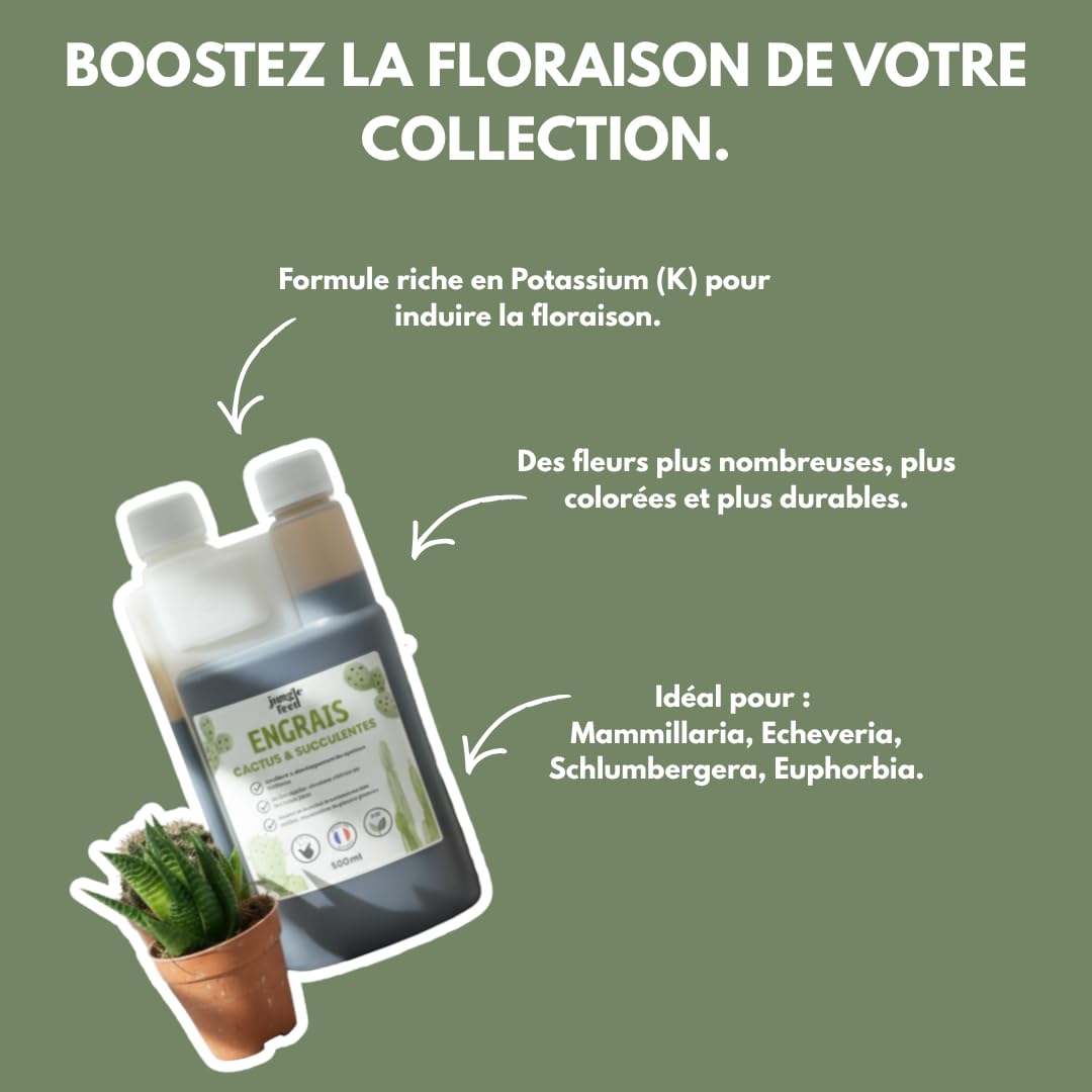 Engrais Liquide Cactus et Succulentes - 500ml - Made In France - 100% bio