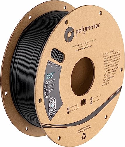 Polymaker Carbon Fiber PLA Filament 1.75mm, Carbon Fiber Reinforced 3D Printer PLA Filament 1kg...