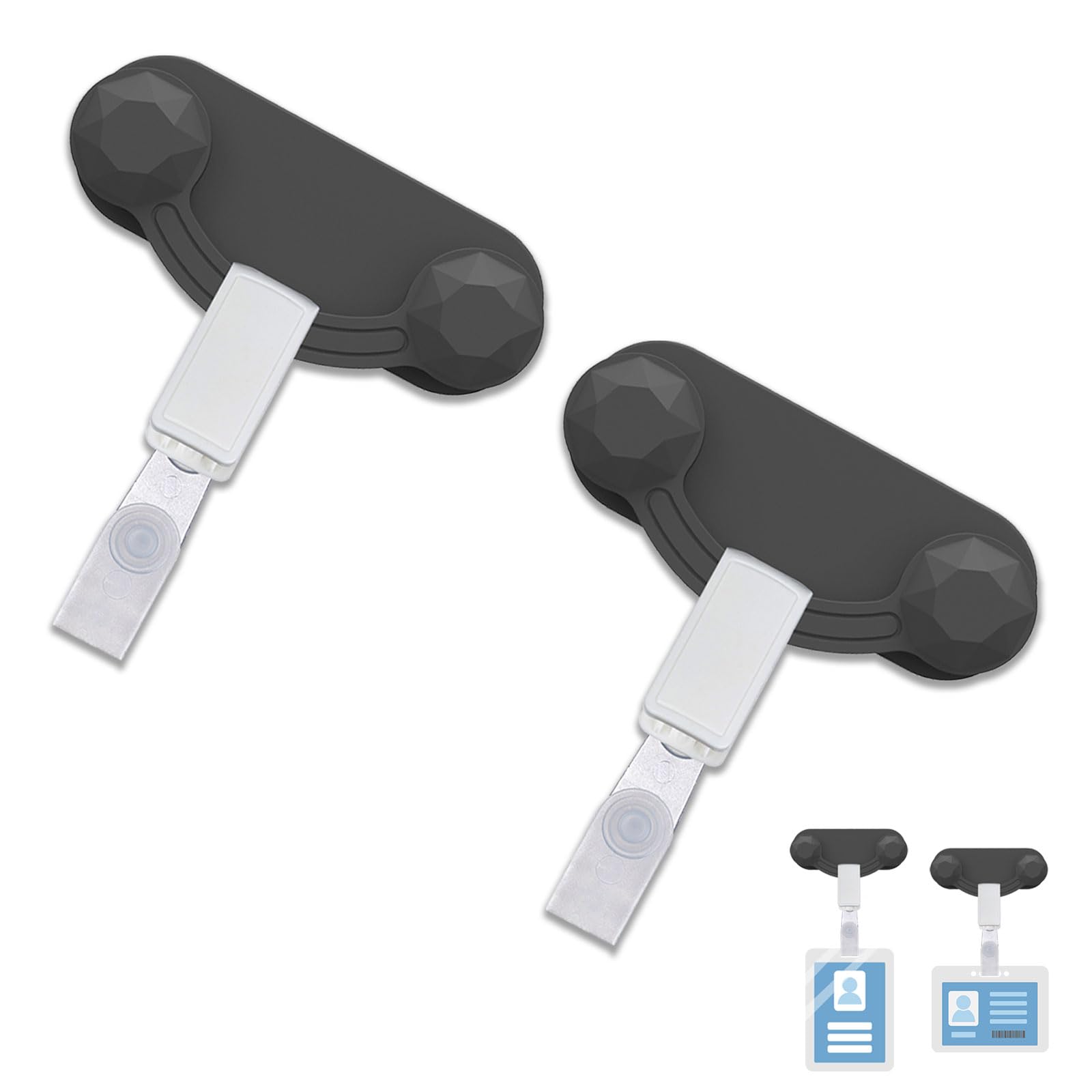 2 Pack Magnetic Badge Holder with Clip Nursing Badge ID Card Holder with Smile Design It Won't Wrinkle When Sandwiched on Clothes for Teacher Nurse