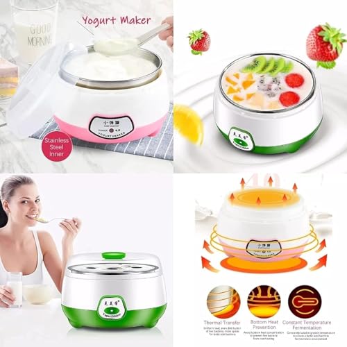 Image of Yogurt Maker Machine, Stainless Steel Liner Automatic Digital Yogurt Maker Machine, Electric Curd Maker Machine for Home Kitchen, Inner DIY Yoghourt Dahi Maker Container 900ml PACK OF 1