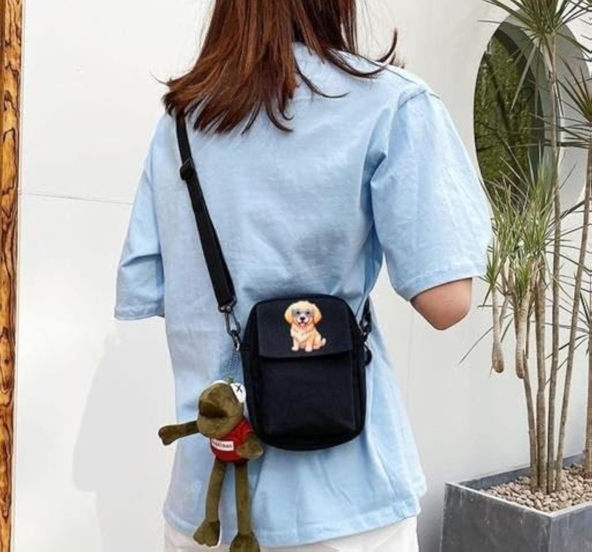 Trendy Messenger Sling Bag, Lightweight Canvas Travel Bag