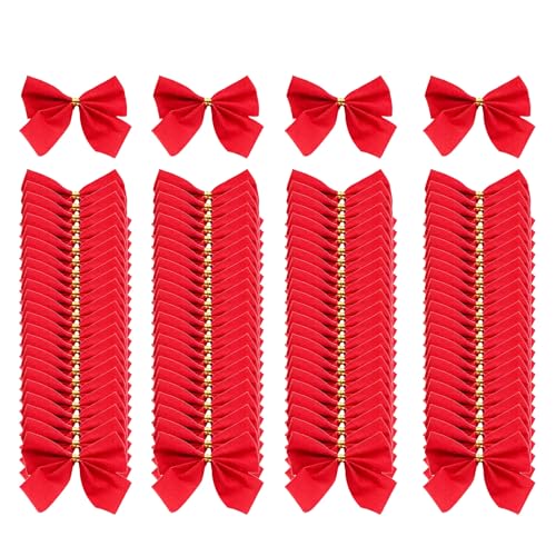 XIAOMAOMAO 100 Lazos para árbol de Navidad, Cintas de decoración de árboles de Navidad, Lazos de Cinta Adornos, Decoración Colgante de árbol de Navidad
