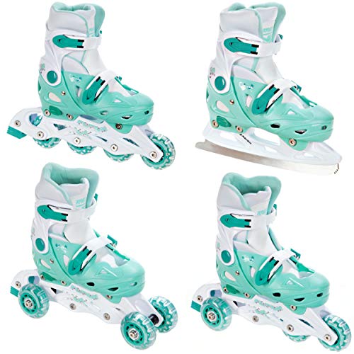 RAVEN 4in1 Inline Skates Triskates Rollschuhe Schlittschuhe Inliner für Kinder Mädchen Jungen...