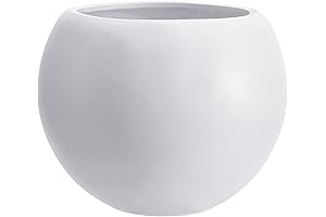 13.5 Inch Modern White Planter with Drainage