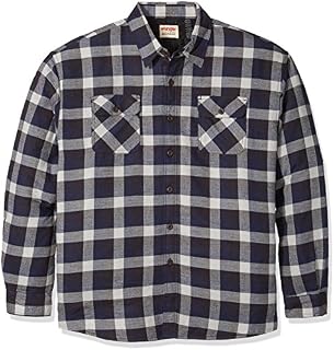 Wrangler Authentics Men's Long Sleeve Quilted Lined Flannel Shirt Jacket, Mood Indigo, X-Large
