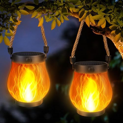 iBaycon Pacote com 2 lanternas solares Gen2, luzes de jardim com ...