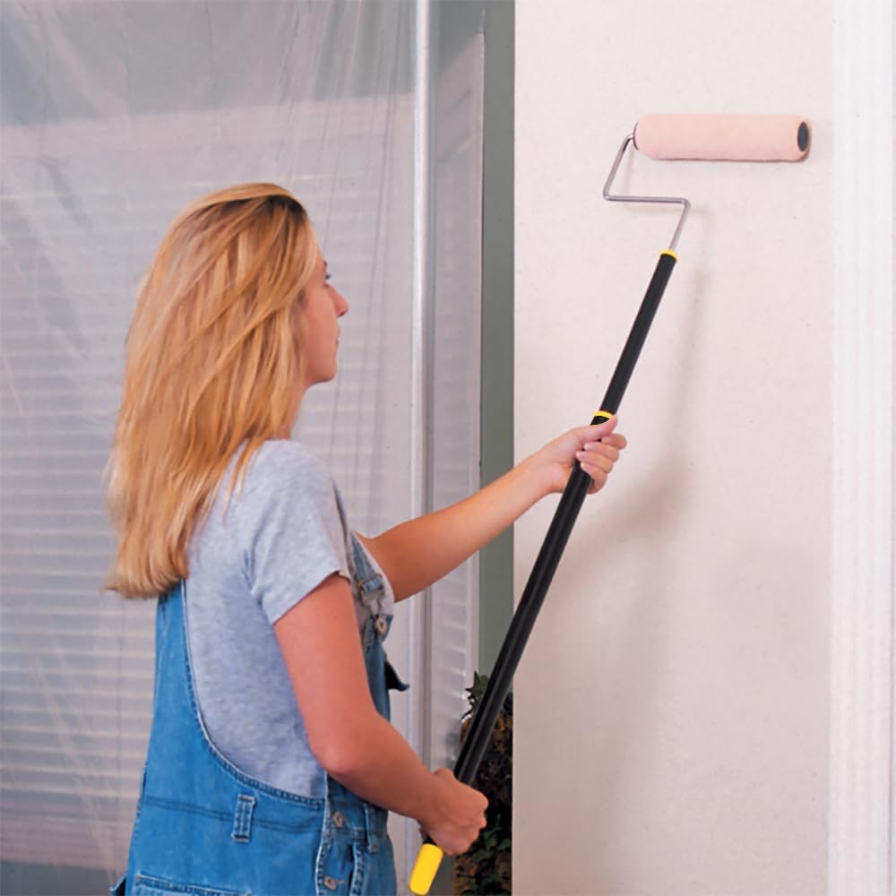 Mr. LongArm Tele-Roller 2-4 ft Extendable Paint Roller, 9 in Roller Frame with Medium Nap Cover (4-Pack)