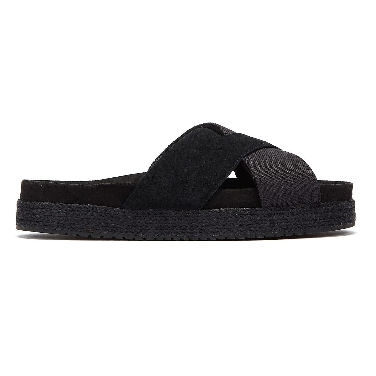 Toms Paloma Womens Black Slides-UK 4 / EU 36.5