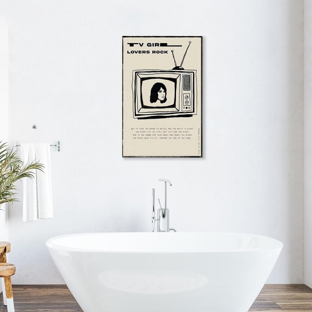 ANtruncate Who Really Cares Tv Girl Poster Music Album Poster Canvas Wall Art Room Aesthetic Modern Decor Painting Teenager Bedroom Living Room Dormitory Decor Vintage Wall Art24x36in Framed, style-7