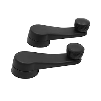 Generic 2pcs Metal Handle Crank Car Door Window Glass Lifter Black